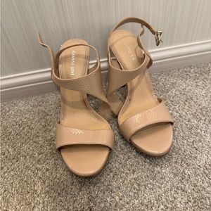 Gianni Bini Nude Strap Sandal Heels
